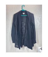 LOGO Lavish Open Front Floral Lace Cardigan Womens Size Small - $495.12 MXN