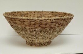 VTG Hand Woven Basket Large Native Tribal Gathering Heavyweight Decor 7.5&quot;x14.5&quot; - £79.54 GBP