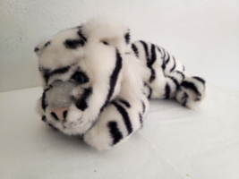 A&amp;A Plush White Tiger Stuffed Animal Blue Eyes Floppy Body 10&quot; - £17.75 GBP