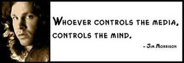 Wall Quote - JIM MORRISON - Whoever controls the media, controls the mind. - £12.68 GBP