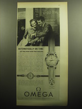 1958 Omega Seamaster and Ladymatic Watches Ad - Automatically on Time - £14.69 GBP