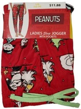 Ladies Brilliant Red Peanuts Snoopy Lounge Sleep Jogger Pants Size L (12... - £9.05 GBP