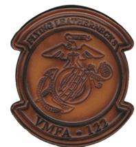 4 3/8&quot; Marine Corps VMFA-122 Flying Leathernecks Antique Leather Patch - £111.88 GBP