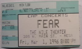 FEAR Vintage Ticket Stub L.A. Punk Band 1996 Nile Theatre Cap Concerts P... - £7.03 GBP