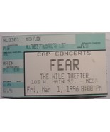 FEAR Vintage Ticket Stub L.A. Punk Band 1996 Nile Theatre Cap Concerts P... - $8.95