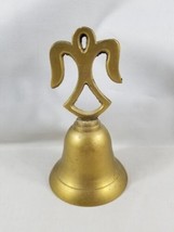 Vintage Silhouette Angel Bell Brass Metal 4&quot; - £8.34 GBP