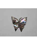 Vintage Butterfly Pin/Brooch Silver and Abalone Shell, 1.5&#39;&#39; x 1.5&#39;&#39; - $19.99
