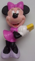 Vintage Disney Minnie Mouse In Pink Dress Holding Book PVC Figure - $5.46 CAD