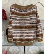 BRUNELLO CUCINELLI Sequin Accent Striped Knit Sweater Sz L $2250 - £474.73 GBP