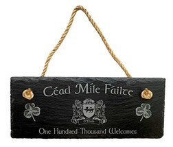 O&#39;Toole Irish Coat of Arms Slate Plaque Blessing - &quot;Céad Míle Fáilte&quot; - $28.00