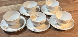11 Piece Vintage Victoria China Czechoslovakia Teacups (5) &amp; Saucers (6) - $844.82 MXN