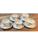 11 Piece Vintage Victoria China Czechoslovakia Teacups (5) &amp; Saucers (6) - $844.09 MXN