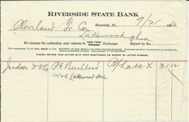 Riverside State Bank Illinois Cleveland Trust Lakewood OH 1910 Vintage B... - $180.56 MXN