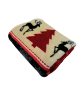 LARGE CHRISTMAS 50X60 INCH PLUSH SOFT BLANKET throw #13 reindeer deer sn... - $32.34 CAD