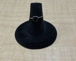 Vintage Sterling Silver Black Heart  Ring Size 5.5 Estate Jewelry  KG - £10.09 GBP