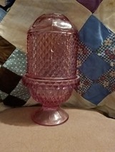 Vintage Viking Glass Diamond Point Thistle Pink~ Lavender Glimmer Fairy Lamp - $289.00