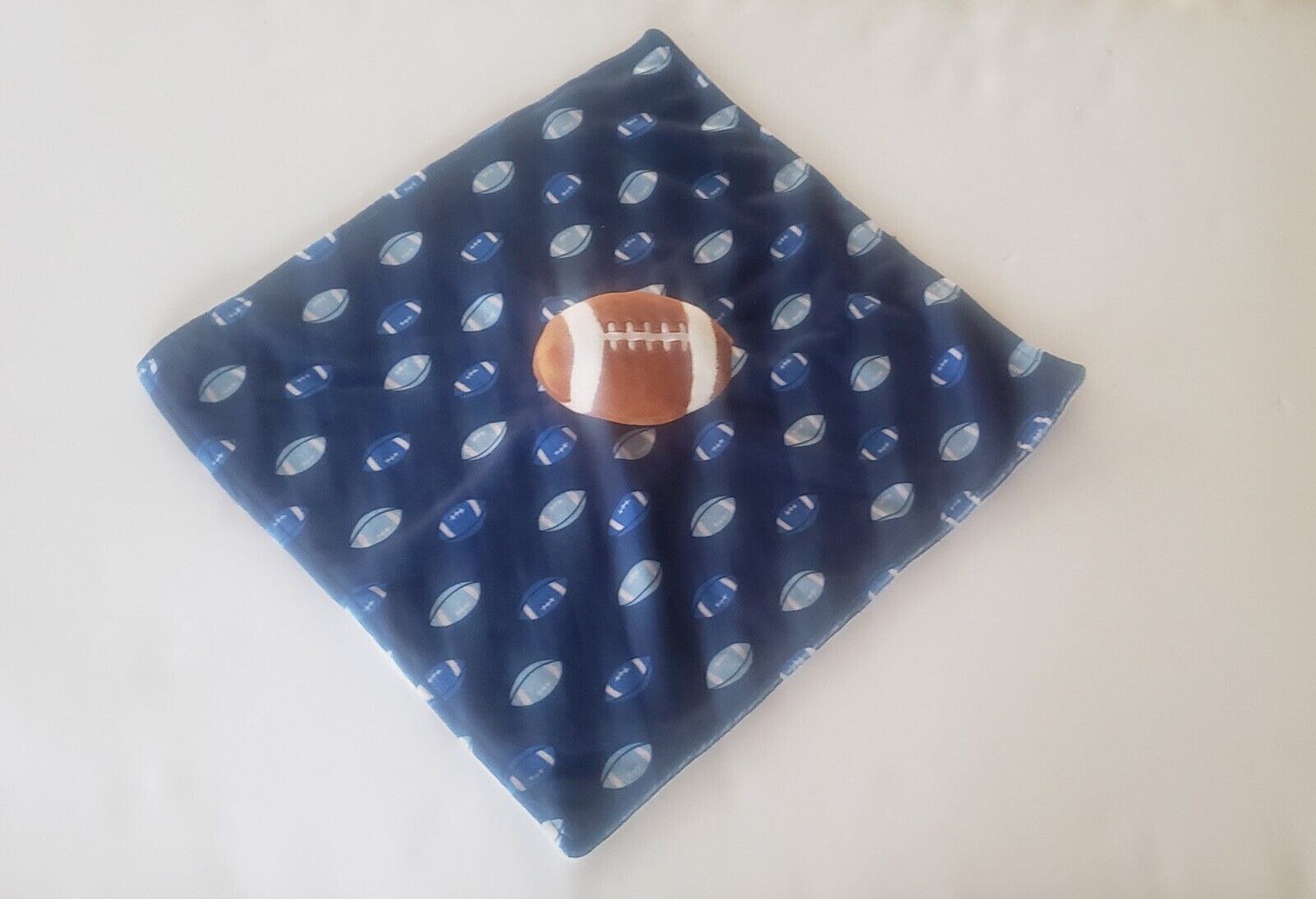 Primary image for Carters Navy Blue Football Lovey Lovie Security Blanket Plush 2016 Brown Sports