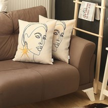 Set of Two 18&quot; Beige Throw Pillow Cover - $1,717.36 MXN