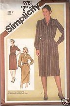 Simplicity 9781 Misses Pullover Slim-Fitting Shirtdress Size 12 - £1.56 GBP