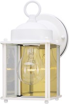 Outdoor Exterior Wall Lantern Light Fixture Vintage Sconce White Glass M... - £26.16 GBP