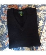 CLUB ROOM 100% Cashmere Black Pullover Sweater V Neck Long Sleeve SOFT M... - £48.27 GBP