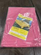 Vintage Pink Oval Tablecloth 60&quot; x 86” Shabby Cottage Protected Light Li... - $39.59