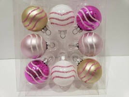 Christmas MINI Shabby Chic Baby Girls Pink Plastic Tree Ornaments Decor Set of 8 - £10.67 GBP