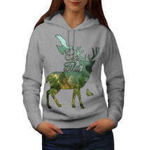 Wellcoda Deer Eagle Animal Nature Womens Hoodie, Free Casual Hooded Sweatshirt - £29.06 GBP