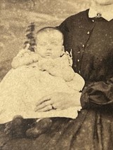 Antique Photo Mother with Ring Holding Baby 4 x 2.5 Inches Paper Ephemera - £16.01 GBP