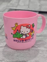 Vintage 1976-1985 Sanrio Hello kitty Color Hello Pink Plastic Cup 3&quot; x 3&quot; - $21.99