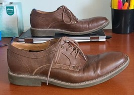 Guess Men&#39;s Shoes Size 8.5 Classic Brown Leather Oxfords Lace-up - $19.12
