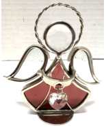 Jeny Purple with Heart Crystal Stained Glass 3 1/4&quot; Standing Angel - $217.92 MXN