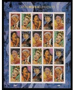 Latin Music Legends - Sheet of 20  -  Stamps Scott 4497-4501 - $20.66