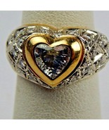 Estate 14k yellow gold diamond heart 3/4 ct F-G Si-2 with 1ct diamonds 9... - $4,227.92 CAD