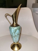 Vintage mid century Holland Gold Brass Pitcher vase Ewer - $28.05