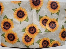 Peva Vinyl Fitted Tablecloth w/soft flannel back, 48&quot; Round, SUNFLOWERS ALLOVER - £12.44 GBP