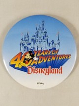 Disney 40 Years of Adventure Disneyland Button Pin 3&quot; Vintage 1995 - $6.78