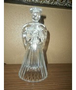 DePlomb DePlomo Lead Crystal Clear Ribbed Glass Angel Candle Holders Hal... - $21.84