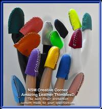 Custom Leather Thimble- ORIGINAL Amazing Handmade Leather Sewing Thimble... - $12.50
