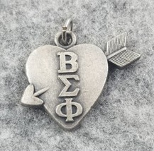 Beta Sigma Phi Sorority Heart Arrow Sweetheart Jewelry Charm Pendant Bracelet  - £10.27 GBP