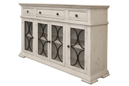 74&quot; Ivory Solid and Manufactured Wood Distressed Credenza - $50,406.23 MXN