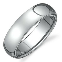 Minimalist Wedding Band Silver Stainless Steel 6mm Simple Handfasting Ring  - £9.54 GBP
