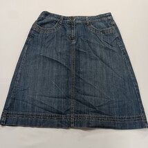Boden RN#118027 Women’s Blue Cotton Blend Denim Skirt Size 8R Waist 30" image 14