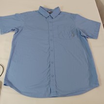 Columbia AM7619 Men&#39;s Blue Cotton Short Sleeve Button-Up Shirt Size XL - $19.79