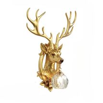 interoknack White Deer Head Wall Sconce  Modern Resin Antler Wall Lamp ... - $290.00