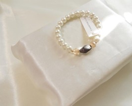 Charter Club 7&quot;Gold Tone Beaded Sim.Pearl Bracelet C762 - $8.35