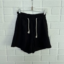 laundry by shelli segal Shorts Women Small Black Drawstring Linen Rayon Blend - £11.55 GBP