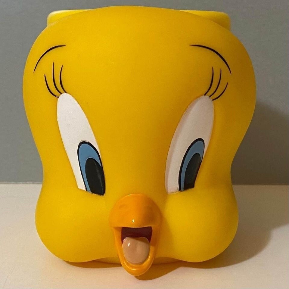 Vintage 1990s Applause Inc Looney Tunes Tweety Bird Mug Plastic Cup - $9.99