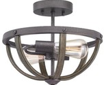 Progress Lighting Keowee 13 in. 2-Light Rustic Artisan Iron Ceiling Moun... - $75.14