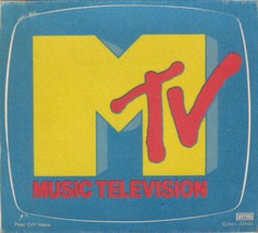 3 ViNtAgE MTV MUSIC TELEVISION STICKER - MUSIC TELEVISION CLOTHLIKE DECAL - £15.61 GBP